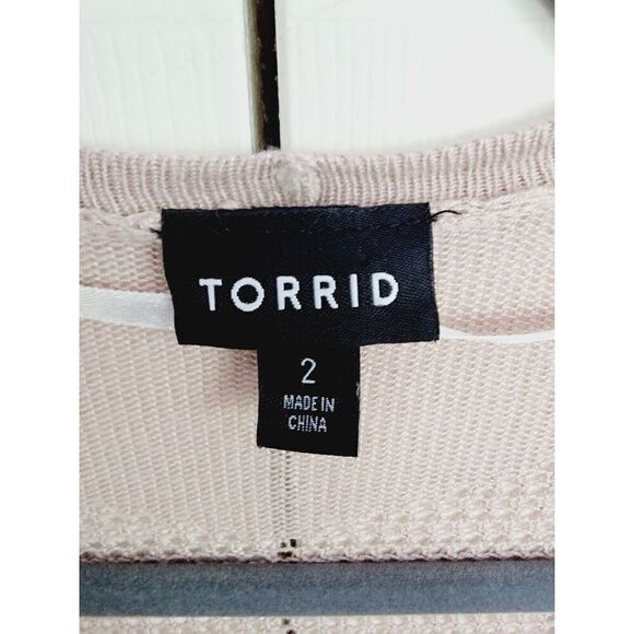 Torrid 2 Tan Taupe Open Front  Knit Drapey Cardigan Size 2X Open Knit Tan - Picture 6 of 10